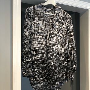 Black and white blouse